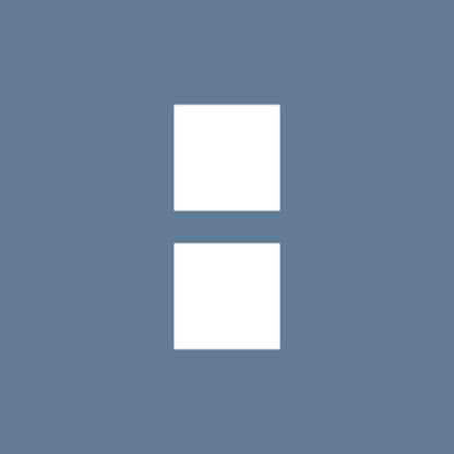 Two white squares are vertically aligned and evenly spaced against a solid blue-gray background, evoking the clean, professional aesthetic often seen in modern corporate law office branding.